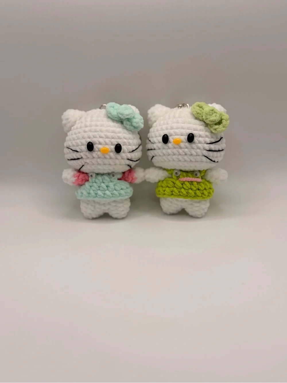Handmade Plush Bunny Toy in Aqua and Caramel - Cute Crochet Small Pet Accessory
